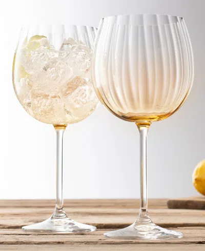 Belleek Pottery Galway Crystal Erne Gin Tonic Glasses, Set Of 2 In No Color