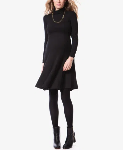 Shop Seraphine Women's Vanessa Turtleneck Maternity Dress In Black