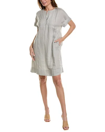 Shop Lafayette 148 New York Pintuck Linen Dress In Grey