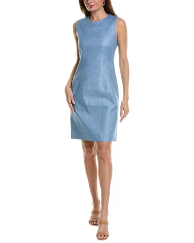 Shop Lafayette 148 New York Harpson Linen Dress In Blue