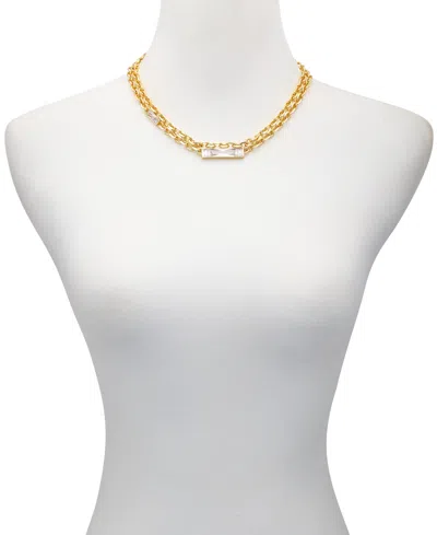 Shop Vince Camuto Gold-tone Glass Stone Pendant Layered Necklace