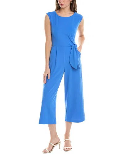 Shop Tahari Asl Tie-side Jumpsuit In Blue
