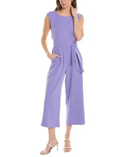 Shop Tahari Asl Tie-side Jumpsuit In Purple