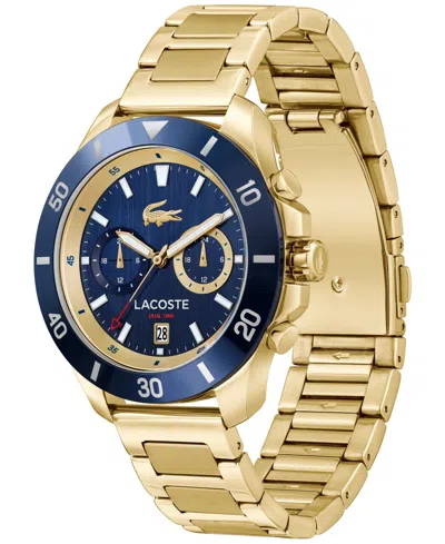 Shop Lacoste Men's Toranga Gold-tone Stainless Steel Bracelet Watch 44mm In Navy