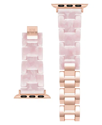 Shop Anne Klein Women's Pink Marbled Acetate Stretch Bracelet Designed For 38/40/41mm Apple Watch In No Color