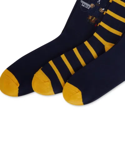 Shop Polo Ralph Lauren Men's 3-pk. Denim Bear Slack Socks Gift Set In Assorted Colors