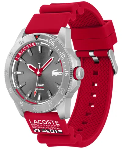 Shop Lacoste Men's Red Silicone Strap Watch 46mm