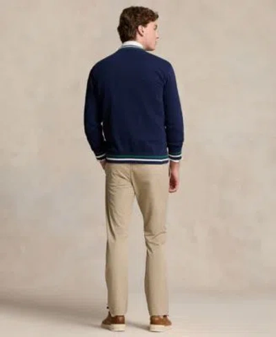 Shop Polo Ralph Lauren Mens Fleece Sweatshirt Oxford Shirt Chino Pants Dress Belt Sneakers In Polo Pale Russet