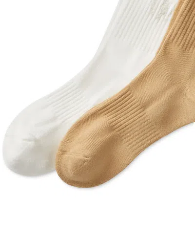 Polo Ralph Lauren Tonal Pony Player Crew Socks 2 Pack In Beige