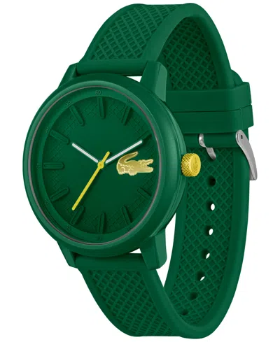 Shop Lacoste Men's L.12.12. Green Silicone Strap Watch 48mm