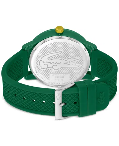 Shop Lacoste Men's L.12.12. Green Silicone Strap Watch 48mm