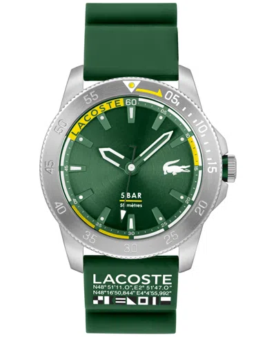 Shop Lacoste Men's Green Silicone Strap Watch 46mm