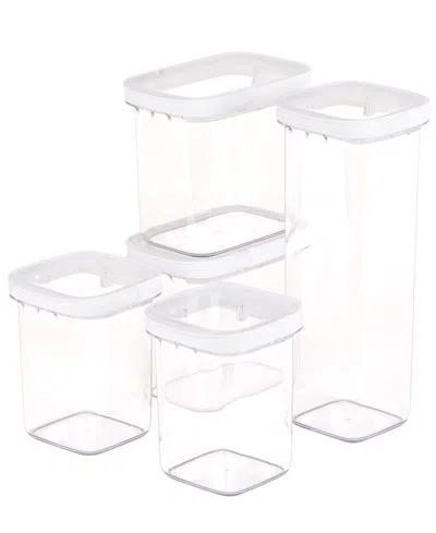 Shop Everyday Solutions Perfect Seal Quick Seal Tritan And San 5pc Set In Crystal Clear Containers