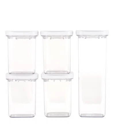 Shop Everyday Solutions Perfect Seal Quick Seal Tritan And San 5pc Set In Crystal Clear Containers