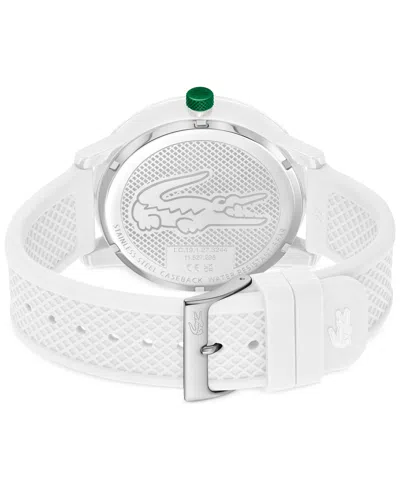 Lacoste Unisex L.12.12. White Silicone Strap Watch 48mm In White