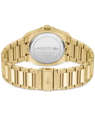Shop Lacoste Men's Reno Gold-tone Stainless Steel Bracelet Watch 42mm In Black