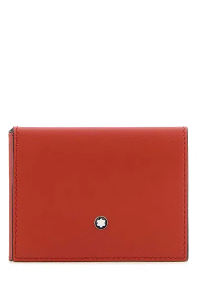 Shop Montblanc Soft Trio Card Holder In Red