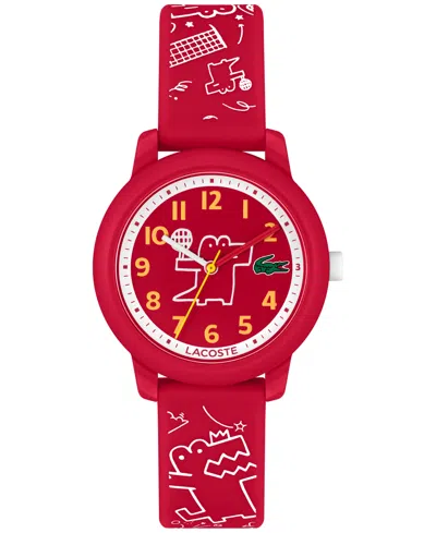 Shop Lacoste Kid's Red Printed Silicone Strap Watch 33mm