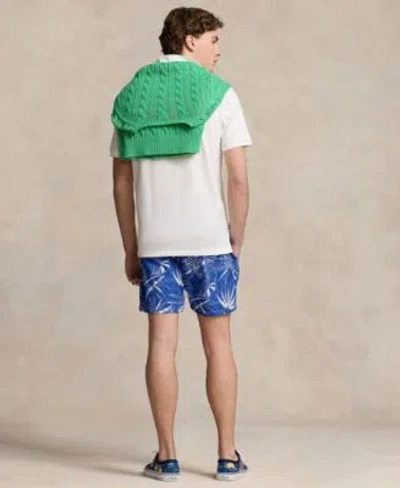 Shop Polo Ralph Lauren Mens Mesh Polo Shirt Cotton Sweater Swim Trunks In Ocean Breeze Floral