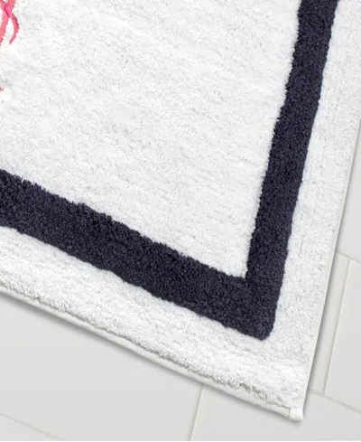 Izod Flamingo Bath Rug, 20" X 30" In White