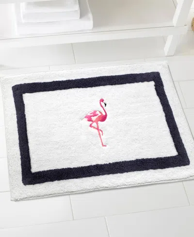 Izod Flamingo Bath Rug, 20" X 30" In White