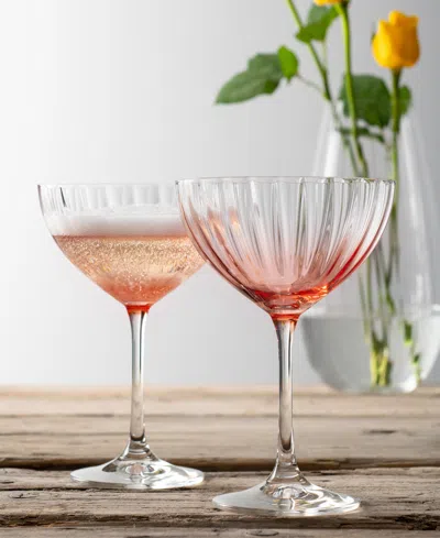Belleek Pottery Galway Crystal Erne Cocktail / Saucer Champagne Set Of 2 In No Color