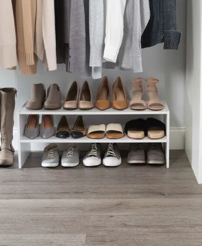 Shop Organize It All 2 Shelf Stackable Shoe Rack In White