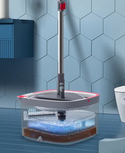 True & Tidy Mop, Silicone Sweeper & Bucket Cleaning System In Pink