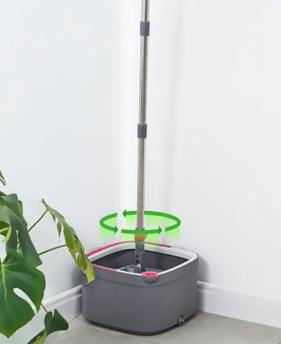True & Tidy Mop, Silicone Sweeper & Bucket Cleaning System In Pink