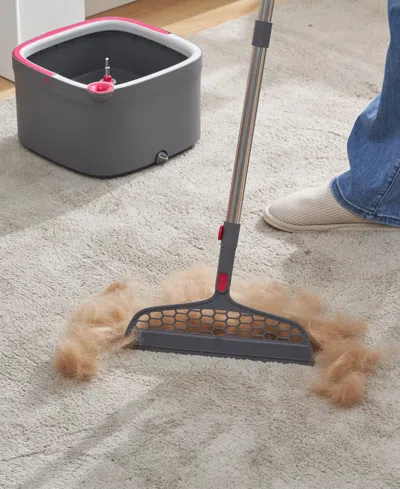 True & Tidy Mop, Silicone Sweeper & Bucket Cleaning System In Pink