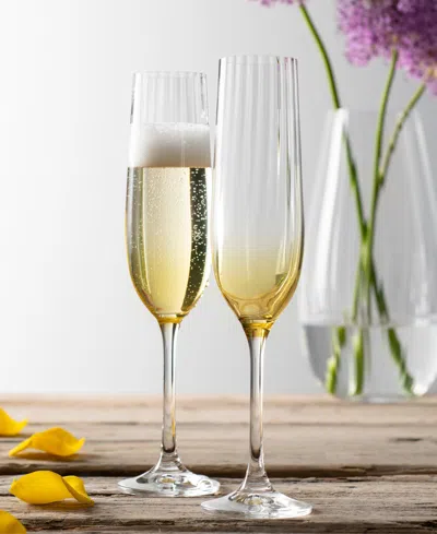 Belleek Pottery Galway Crystal Erne Flutes, Set Of 2 In No Color