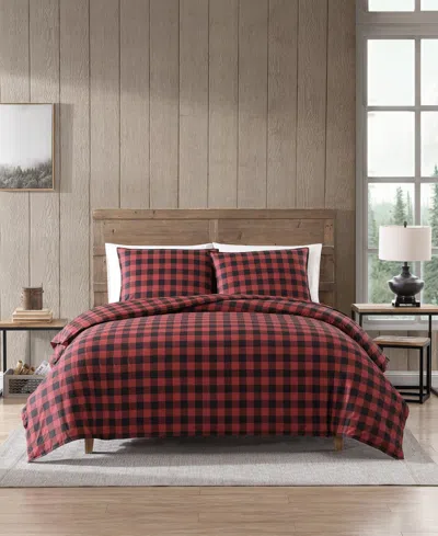 Shop Eddie Bauer Mountain Plaid Comforter Set, Full/queen In Scarlet