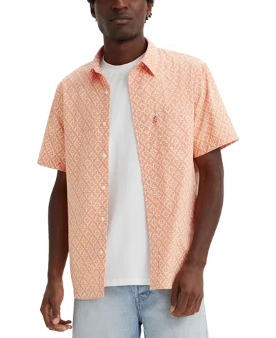Shop Levi's Men's Classic 1 Pocket Short Sleeve Regular Fit Shirt In Marquise D