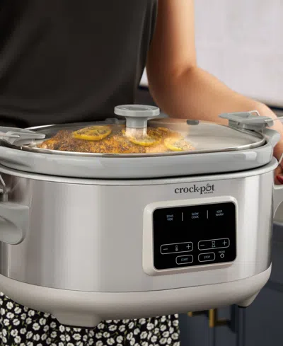 Shop Crock-pot 7 Qt. Cook Carry Programmable Slow Cooker With Sous Vide, Stainless Steel In No Color