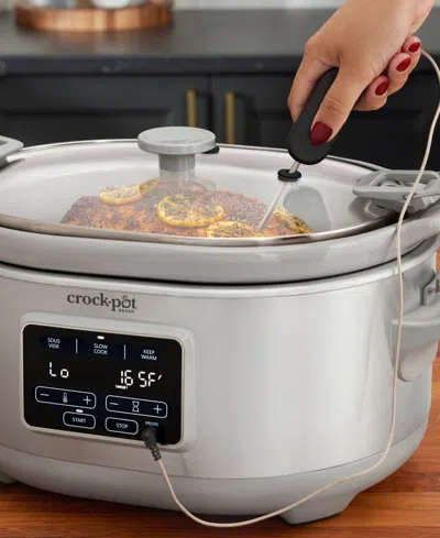 Shop Crock-pot 7 Qt. Cook Carry Programmable Slow Cooker With Sous Vide, Stainless Steel In No Color