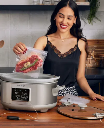 Shop Crock-pot 7 Qt. Cook Carry Programmable Slow Cooker With Sous Vide, Stainless Steel In No Color