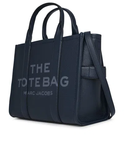 Shop Marc Jacobs Navy Leather Midi Tote Bag In Blue
