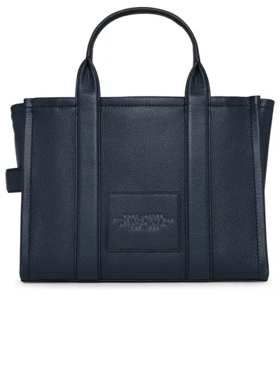 Shop Marc Jacobs Navy Leather Midi Tote Bag In Blue