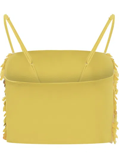 Shop Pinko Sequined Top In Yellow
