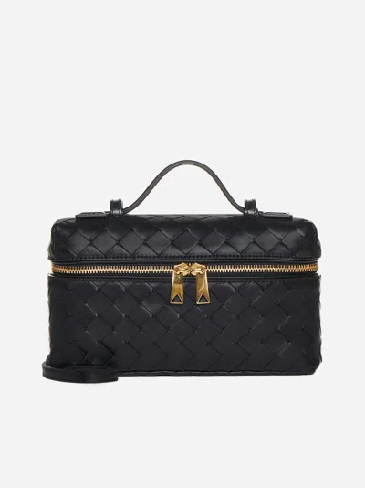 Shop Bottega Veneta Vanity Case Intrecciato Leather Bag In Black