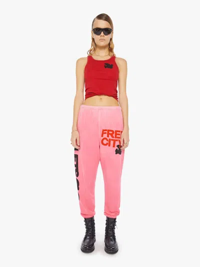 Shop Freecity Letsgo Og Superyumm Sweatpant Plant In Pink - Size X-large