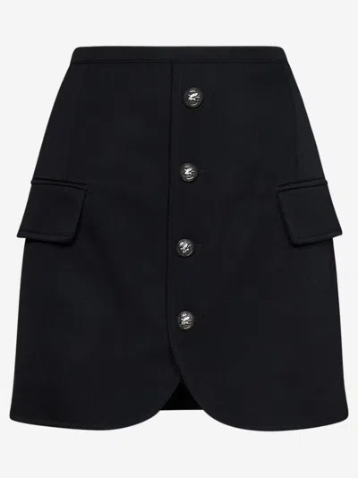 Shop Etro Mini Skirt In Nero