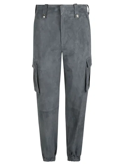 Shop Ermanno Scervino Dyed Rib Cargo Pants In Iron