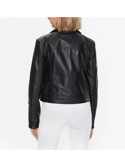Shop Just Cavalli Leather Jacket In Black