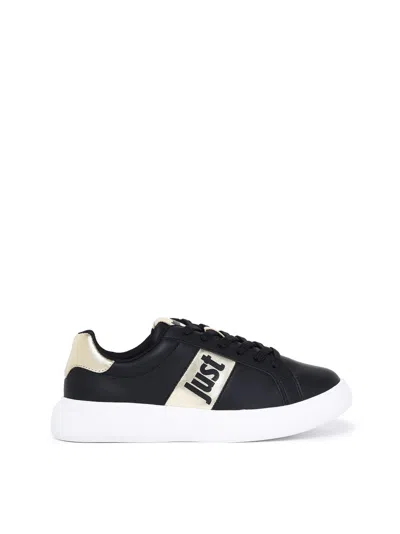 Just Cavalli Woman Sneakers Black Size 5 Leather In Black