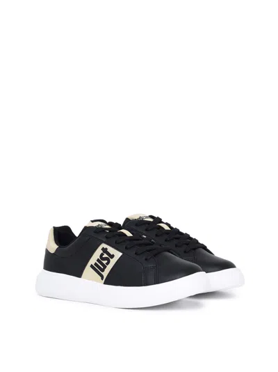 Just Cavalli Woman Sneakers Black Size 5 Leather In Black