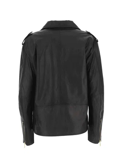 Shop Versace Jeans Couture Leather Jacket In Black