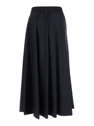 Shop Herno Maxi Black Dress With Drawstring In Stretch Polyamide Woman