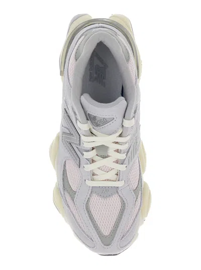 Shop New Balance 9060 Grey Sneakers With Logo In Leather Woman