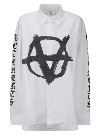 Shop Vetements Double Anarchy Shirt In White